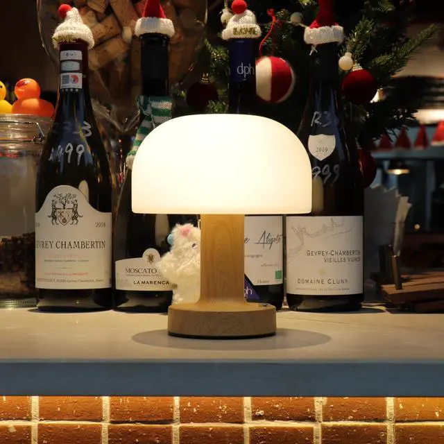 Alt view image 6 of 7 - Cordless Rechargeable Mushroom Table Lamp, Dimmable 3-Color Night Light