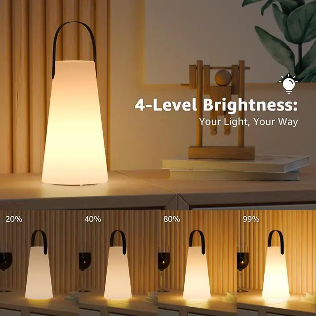 Alt view image 3 of 7 - 2 Pack Outdoor Lanterns, Rechargeable Cordless Outdoor Table Lamp with IP44 Water-Resistant, Battery Operated Portable Hanging Outdoor Lamp RGB Colors for Patio Balcony Garden Camping Dining(TPU)