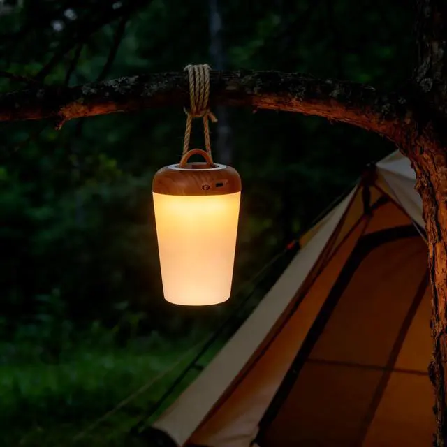 Alt view image 3 of 6 - GlowLite 1 - LED Night Light with Remote, 13-Color Changing Ambiance Light for Living Room, Dining Table & Camping, Touch Control, Timer, Portable & Rechargeable