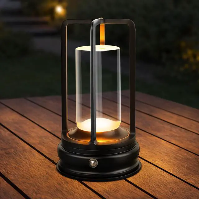 Main image of Cordless Table Lamp - 1 Pack Rechargeable 2000mAh Battery Operated LED Lamp with 3-Color Stepless Dimming, Touch Control, for Dining Room, Bedroom, Bar, Restaurant, Patio & Camping, Black