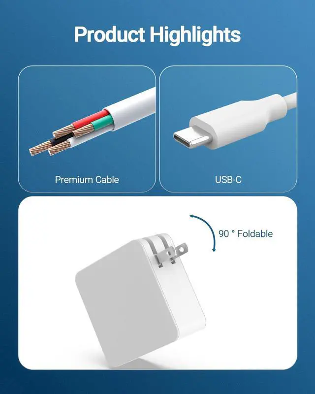 Alt view image 2 of 6 - 65W USB C Laptop Charger Fit for Samsung Galaxy Book 360, Book Pro, ep-ta865 NP950QDB NP930QDB NP935QDC NP950XDB NP930XDB, Fit for Chromebook 4 4+ Plus XE310XBA XE350XBA XE513C24 Type C Adapter