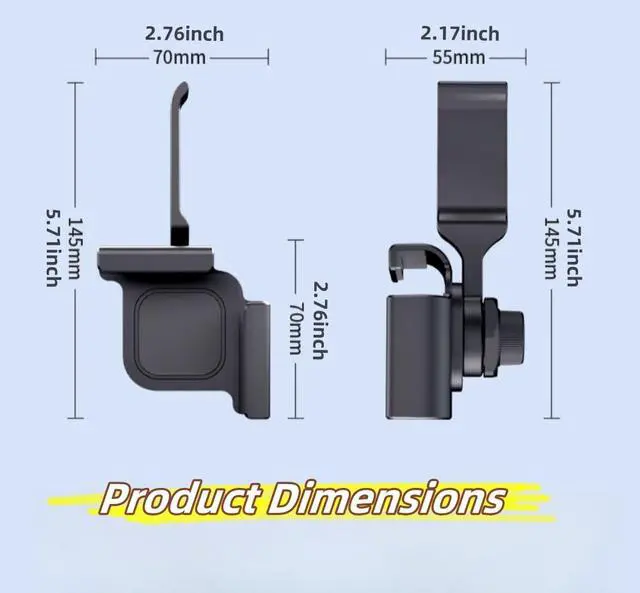 Alt view image 7 of 7 - 1PACK Clamp-On Monitor Headphone Stand Adjustable Headset Holder with 360° Rotating Hook, Silicone Protection, Space-Saving Desk Organizer for Office, Gaming & Study YA-C (Black)