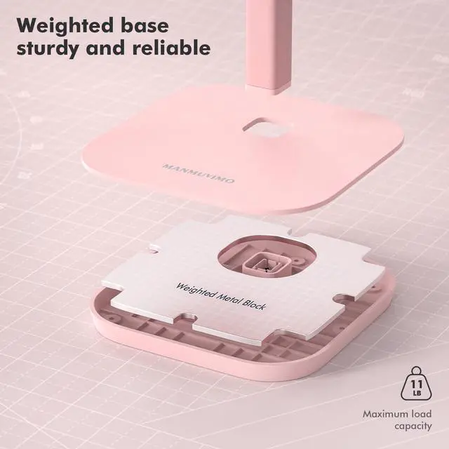 Alt view image 4 of 7 - Headphone Stand, Desktop Headset Holder Desk Earphone Stand Aluminum Headset Hanger Headphone Rack Stand to Hold Earphones Such as Airpods Max, Sony, Beats, Bose, Razer, HyperX(Pink)