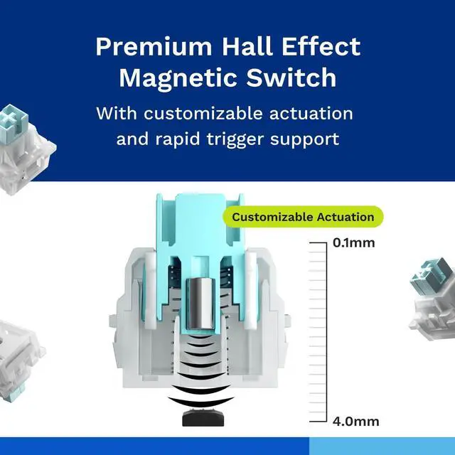 Alt view image 2 of 7 - Lynx Silent Linear Hall-Effect Magnetic Switches (36-Pack), Pre-Lubed, HE Hot-Swap Compatible, Mechanical Keyboard Switch Set