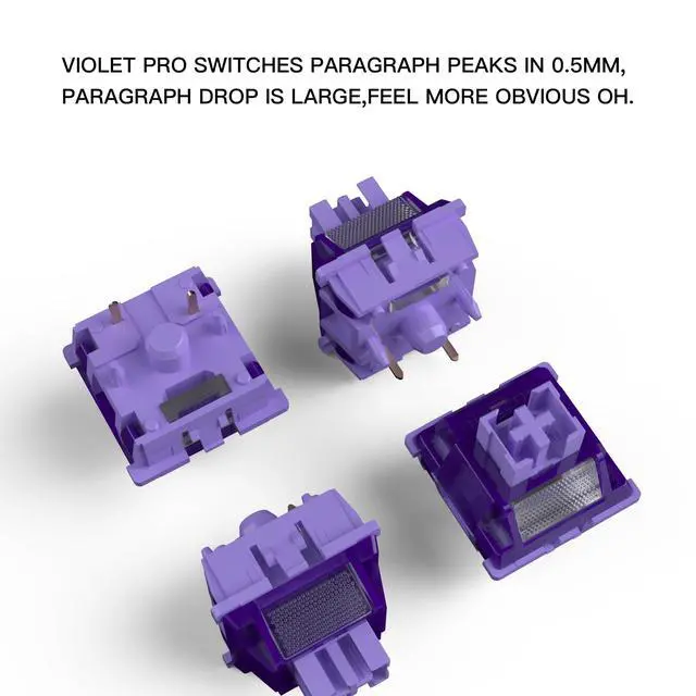 Alt view image 3 of 7 - Outemu Violet Heavy Tactile Keyboard Switches with Diffuser(108Pcs)