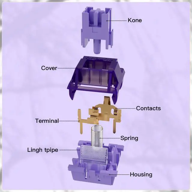 Alt view image 4 of 7 - Outemu Violet Heavy Tactile Keyboard Switches with Diffuser(108Pcs)