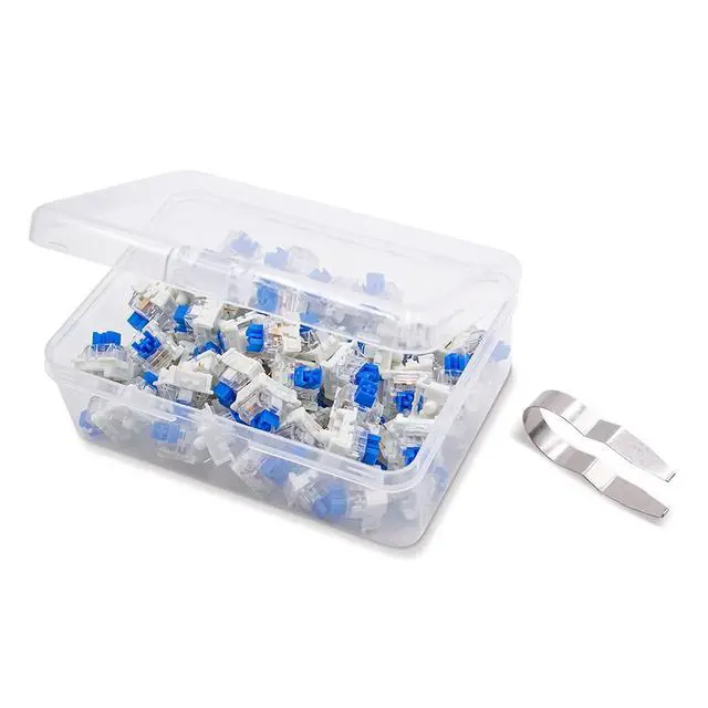 Alt view image 2 of 6 - Blue Switches for Mechanical Keyboards, 3-pin Clicky&Tactile Dustproof, 65-Pack