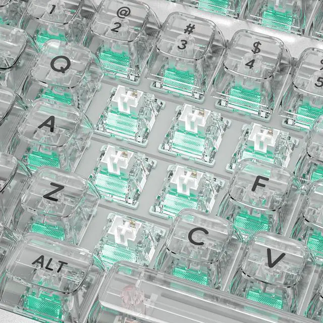 Alt view image 3 of 7 - Zhouwang Sea salt Pro Silent Linear Switches,5-Pin MX Structure,47gf Ultra-Smooth Quiet Mechanical Keyboard Switches,Factory Lubed, RGB Compatible,for Office Gaming DIY Custom Keyboard(108Pcs)