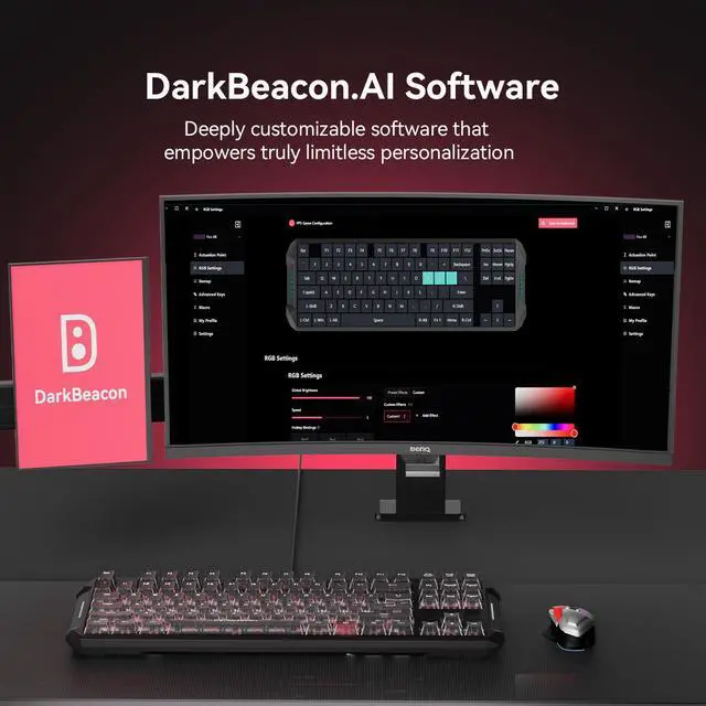 Alt view image 5 of 7 - Blade87 TKL Mechanical Keyboard with Silent Switches, Quiet Typing 87 Keys, Hot Swappable, Gasket Structure, 8000Hz, N-Key Rollover, RGB Backlit, USB Wired Gaming Keyboards for Win/Mac