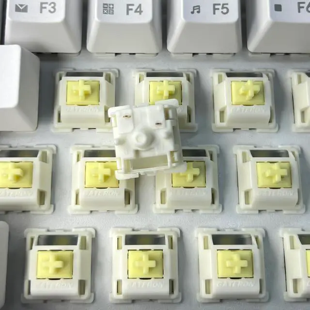 Alt view image 3 of 6 - Gateron Cream Silent Keyboard Switches,Pre-lubed 45gf 5-Pin Linear Switches SMD LED Full POM with Light Guide Pole for MX Mechanical Gaming Keyboard(72Pcs,Cream Silent)