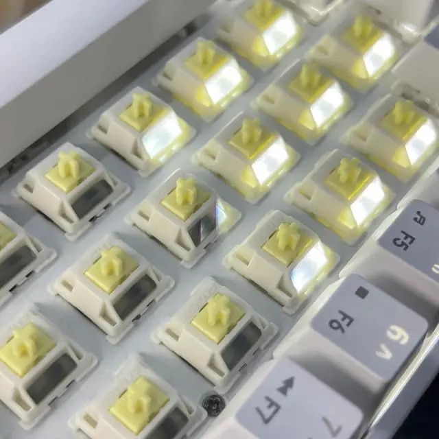 Alt view image 5 of 6 - Gateron Cream Silent Keyboard Switches,Pre-lubed 45gf 5-Pin Linear Switches SMD LED Full POM with Light Guide Pole for MX Mechanical Gaming Keyboard(72Pcs,Cream Silent)