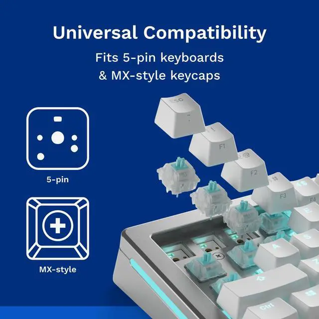 Alt view image 5 of 7 - Gaming - Lynx Silent Switches (LUBED) - 36x Linear Mechanical Switches for Hotswap Keyboards, 5-pin, Linear Keyboard Switches for Gaming, Lubricated POM Stem for Fast, Smooth Presses