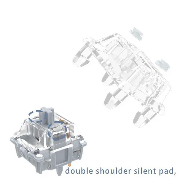 Alt view image 3 of 7 - Zero Degree Fully Silent Silver Keyboard Switches(35)