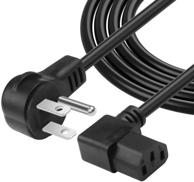 Main image of 3.9FT 18AWG NEMA 5-15P to Left Angle IEC 320 C13 Computer Power Cord,10A/250V, 3 Prong AC Power Cord Cable for TV, Computer, Printer, Radio, Monitor, Laptop and More