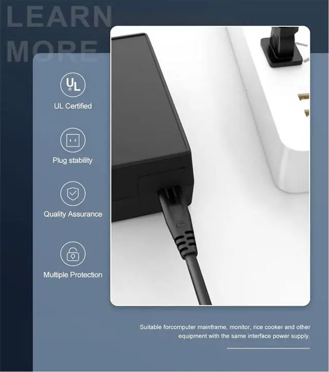 Alt view image 4 of 6 - 3 FT 2 Prong Universal AC Power Cord Figure 8