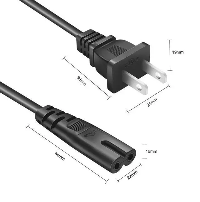 Alt view image 6 of 6 - 3 FT 2 Prong Universal AC Power Cord Figure 8