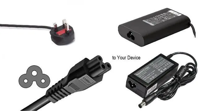 Alt view image 2 of 2 - UK 3 Prong AC Power Cord Cable for Dell HP Asus Sony Toshiba Lenovo Acer Charger (UK Power Cord)