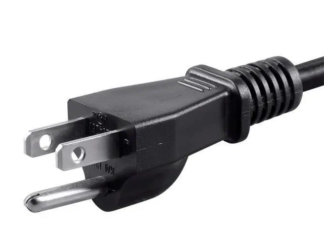 Alt view image 3 of 6 - Power Cord - NEMA 5-15P to IEC 60320 C13, 13 Amp, 1625 Watt, 3-Prong, 16AWG, 8 Feet, Black
