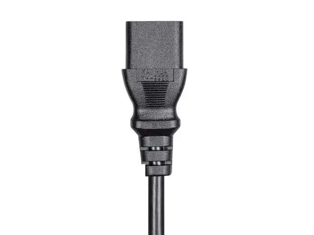 Alt view image 6 of 6 - Power Cord - NEMA 5-15P to IEC 60320 C13, 13 Amp, 1625 Watt, 3-Prong, 16AWG, 8 Feet, Black
