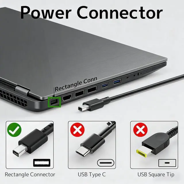 Alt view image 2 of 7 - 240W 20V 12A Laptop Charger Replacement for Asus ProArt ROG Zephyrus TUF