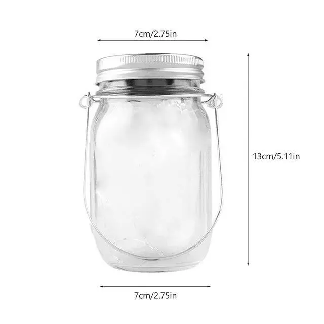 Alt view image 4 of 6 - Mason Jar Solar Lights,8 Pack 30 Led Fairy Hanging Jar Lights,Solar Lanterns for Outdoor Patio Party Garden Wedding Christmas Decor Lights(Mason Jars/Handles Included)