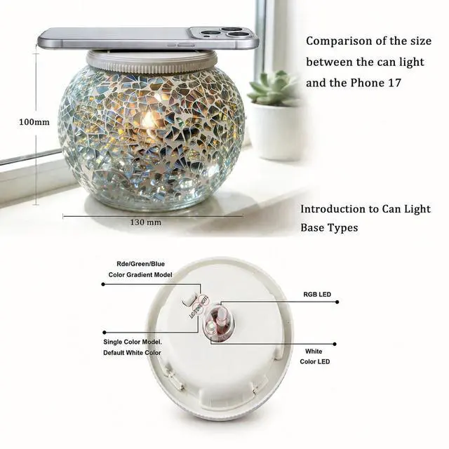 Alt view image 4 of 7 - Solar Table Lights Outdoor,Color Changing Crack Glass Ball Lights