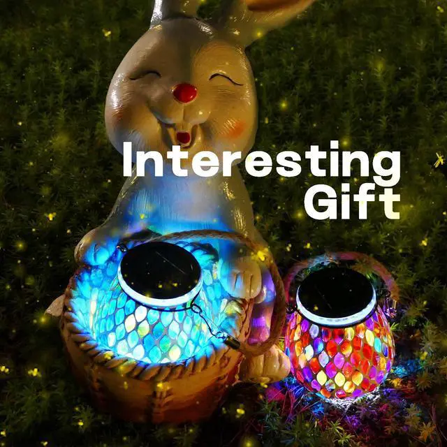Alt view image 5 of 7 - Mosaic Blue Solar Lanterns, Outdoor Glass Hanging Lights, Waterproof, Solar Table Lamps, Christmas Gifts for Women Mom Grandma, Night Lights, Decoration for Garden, Patio, Yard, Party, Outdoor Decor