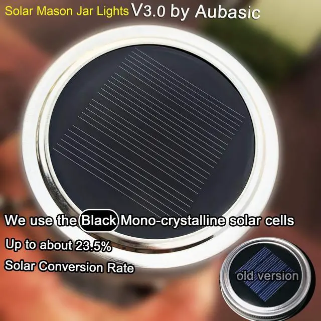 Alt view image 5 of 7 - Solar Mason Jar Lights, Large Size Bigger Glass Mason Jar with 30 LEDs Fairy Firefly String Lights, Best Patio Yard Desktop Party Decor Outdoor Solar Hanging Lanterns (2-Pack)