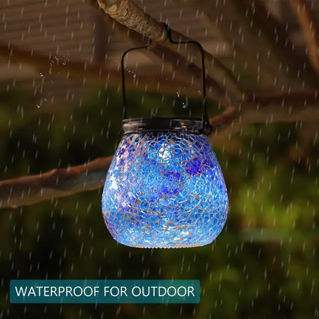 Alt view image 4 of 6 - Mosaic Glass Solar Lantern Outdoor Waterproof Solar Light Garden Decor