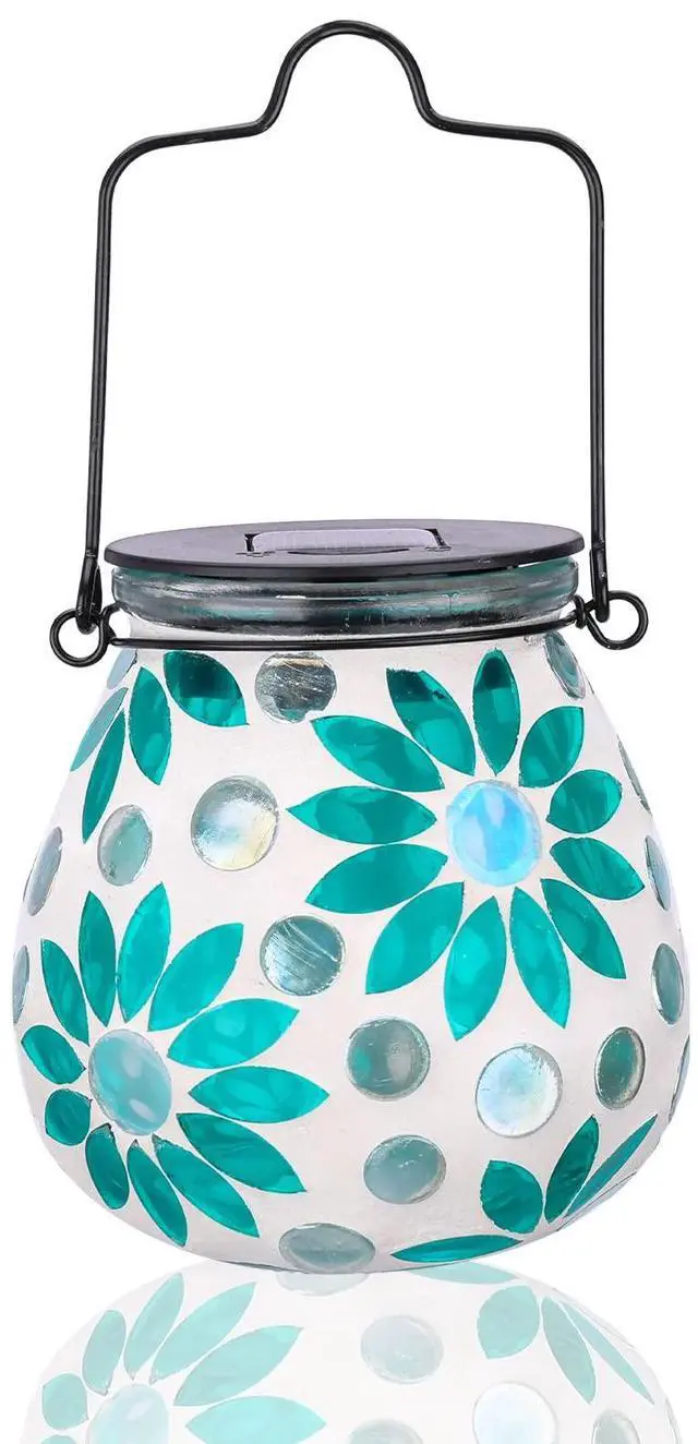 Main image of Outdoor Solar Lantern Waterproof Mosaic Glass Hanging Garden Light