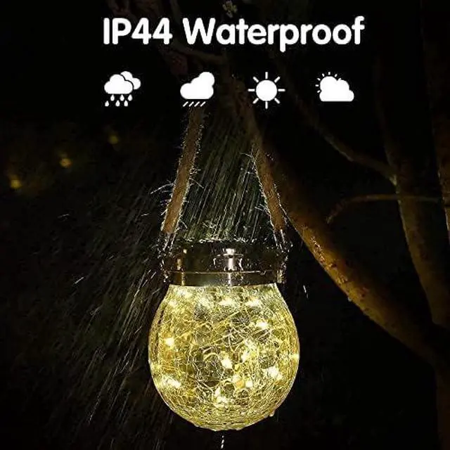 Alt view image 5 of 7 - Solar Lanterns Outdoor Waterproof, 2 Pack Hanging Solar Lights for Outside