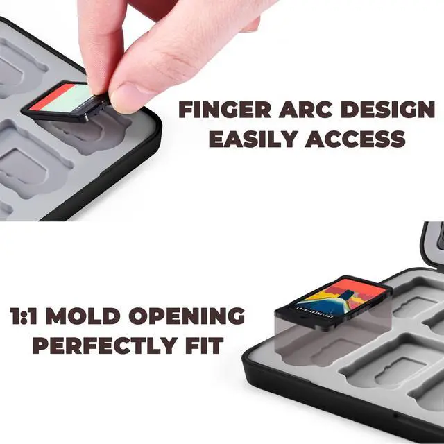 Alt view image 3 of 6 - Switch 2 Game Case Holder for Nintendo Switch2 & Micro SD Cards Holder, Switch Game Card Holder, Portable Cartridge Case with 24 Card Storage for Travel - Brown Black