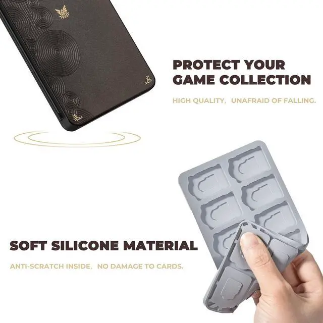 Alt view image 5 of 6 - Switch 2 Game Case Holder for Nintendo Switch2 & Micro SD Cards Holder, Switch Game Card Holder, Portable Cartridge Case with 24 Card Storage for Travel - Brown Black