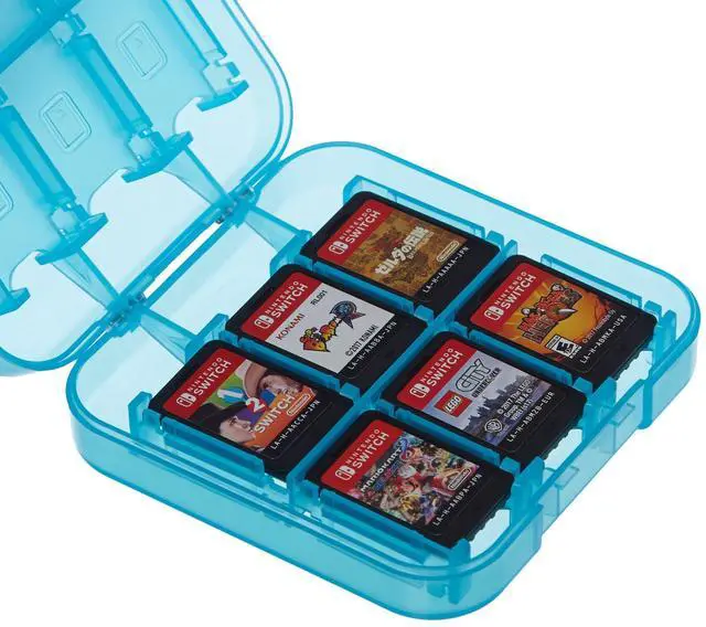 Main image of Portable Game Storage Case for 24 Nintendo Switch Games, Game Card Slots, 3.4 x 3.4 x 1 Inches, Blue