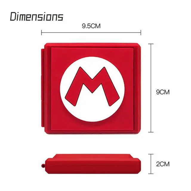 Alt view image 2 of 7 - Game Card Case for Nintendo Switch,Portable Game Card Holder,Hard Shell Storage Case,Large Capacity Switch Card Organizer with 12 Card Slots (M Red)