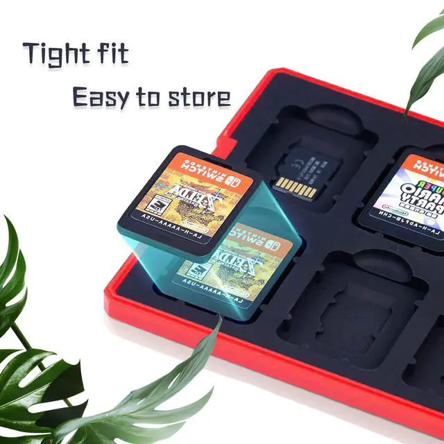 Alt view image 3 of 7 - Game Card Case for Nintendo Switch,Portable Game Card Holder,Hard Shell Storage Case,Large Capacity Switch Card Organizer with 12 Card Slots (M Red)