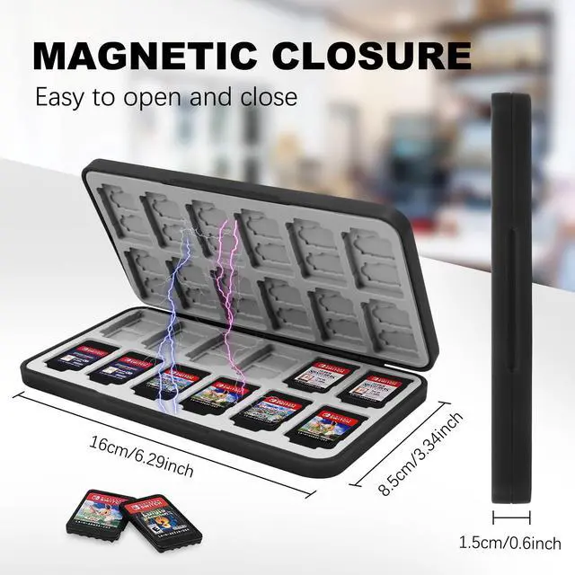 Alt view image 3 of 5 - Nintendo Switch Game Case Holder for Switch 2 Cartridge, Black