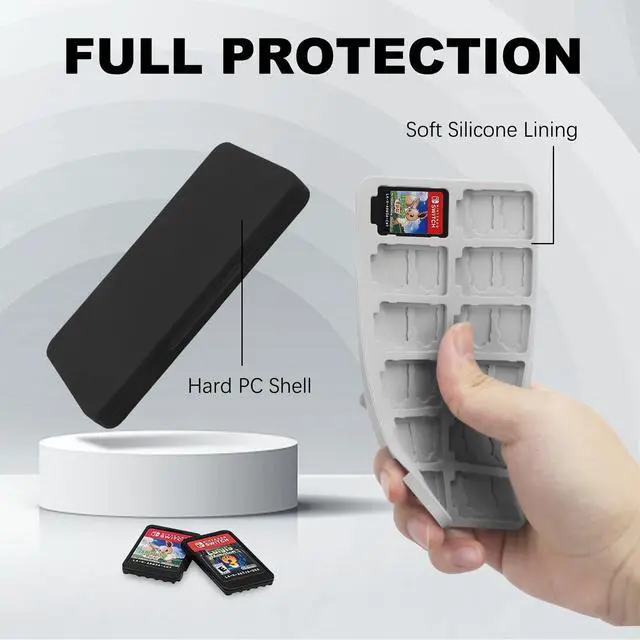 Alt view image 5 of 5 - Nintendo Switch Game Case Holder for Switch 2 Cartridge, Black