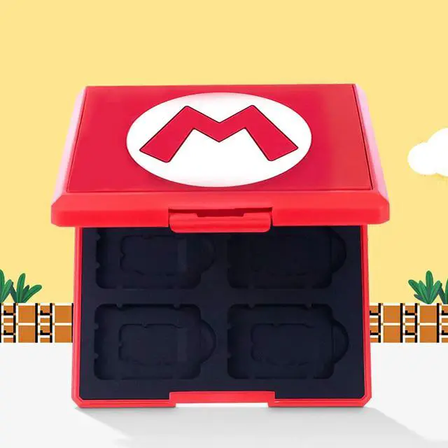 Alt view image 5 of 7 - Game Card Case for Nintendo Switch,Portable Game Card Holder,Hard Shell Storage Case,Large Capacity Switch Card Organizer with 12 Card Slots (M Red)