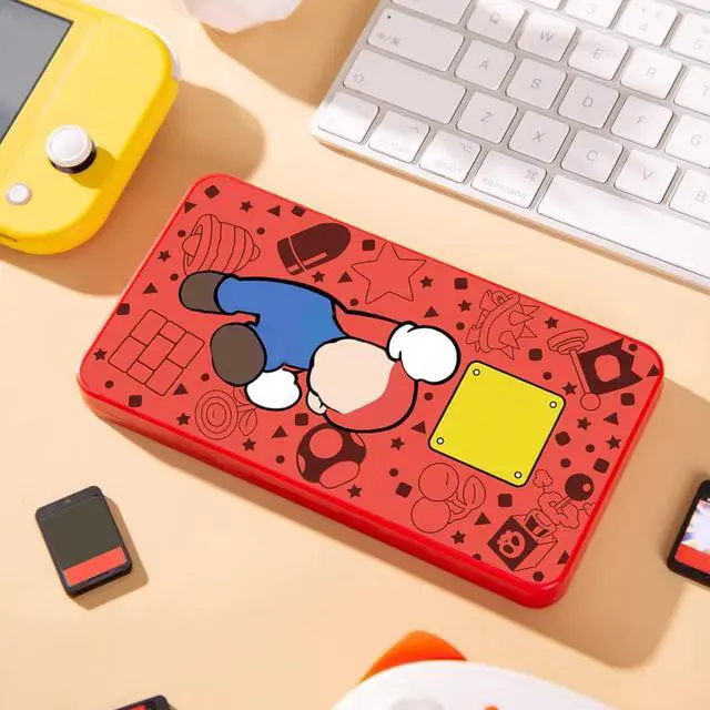 Alt view image 7 of 7 - Switch Game Card Case for Nintendo Switch 2/ Lite / OLED, Game Holder Cartridge Case for Game Cards and 48 SD Cards, Kawaii Portable Compact Storage Box (Red M, 24 Slots)