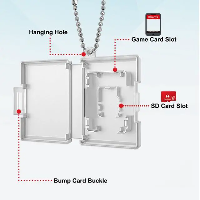 Alt view image 2 of 7 - 10-Pack Mini Game Card Holders Compatible with Nintendo Switch Portable Storage Cases for Game Cartridges & Micro SD/TF Cards with Keychain