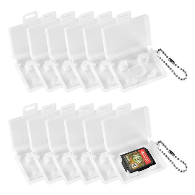 Alt view image 5 of 7 - 10-Pack Mini Game Card Holders Compatible with Nintendo Switch Portable Storage Cases for Game Cartridges & Micro SD/TF Cards with Keychain
