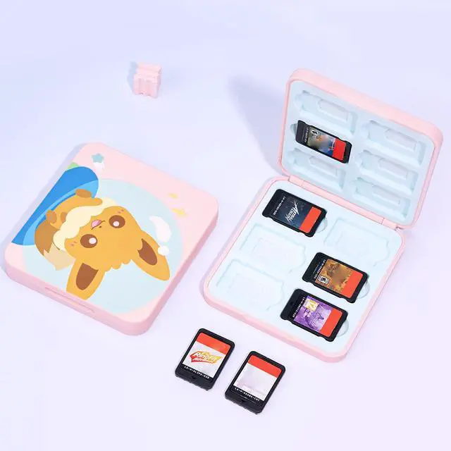 Alt view image 2 of 7 - Cute Fox Game Case For Switch Lite / Switch / Switch OLED, 12 Slots Game Cards Holder and 12 Micro SD Card Slots, Portable Game Card Storage Cartridge Box