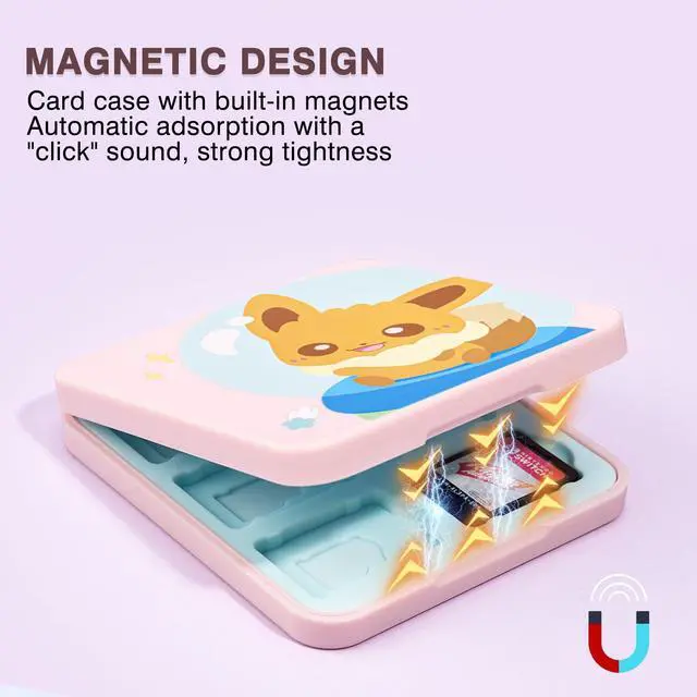 Alt view image 5 of 7 - Cute Fox Game Case For Switch Lite / Switch / Switch OLED, 12 Slots Game Cards Holder and 12 Micro SD Card Slots, Portable Game Card Storage Cartridge Box