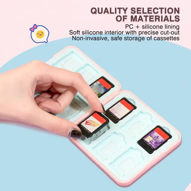 Alt view image 4 of 7 - Cute Fox Game Case For Switch Lite / Switch / Switch OLED, 12 Slots Game Cards Holder and 12 Micro SD Card Slots, Portable Game Card Storage Cartridge Box