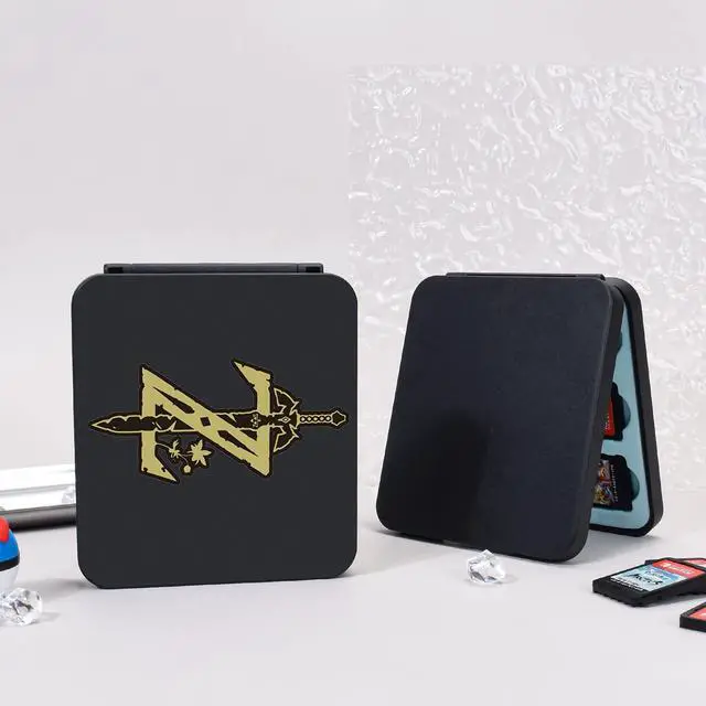 Alt view image 7 of 7 - Zelda Sword Game Case for Switch Lite/Switch/Switch OLED, 12 Slots Game Cards Holder and 12 Micro SD Card Slots, Cartoon Portable Game Card Storage Cartridge Box -- Black