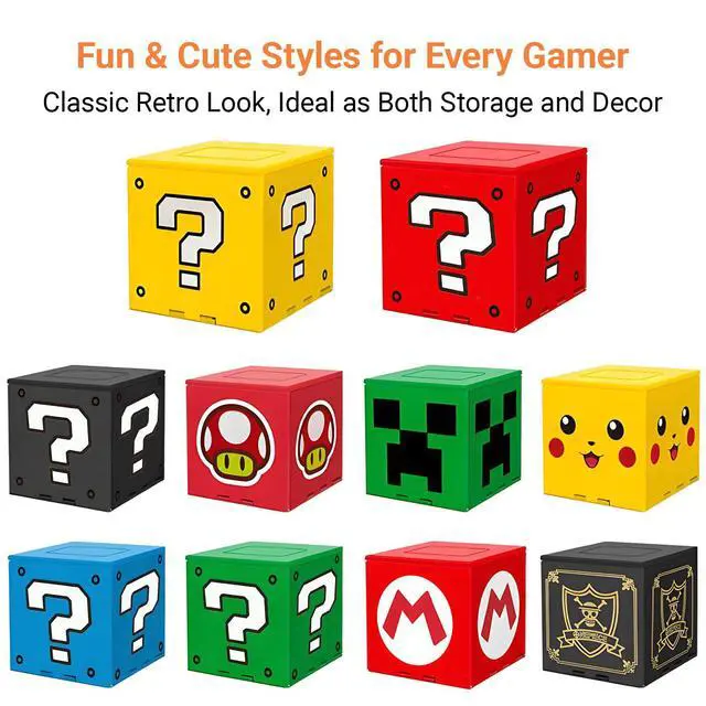 Alt view image 6 of 7 - Switch 2 Game Case Compatible with Nintendo Switch 2 & Switch & Oled & Lite Cartridges, 41 Slots Foldable Switch Game Holder Portable Cute Game Card Storage Box Cube, Retro Gift Yellow