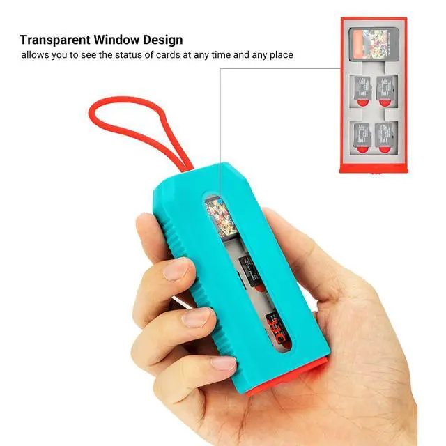 Alt view image 3 of 7 - (NOT FIT SD Card) Switch Game Card Case for 6 Nintendo Games and 12 Micro SD Cards,Switch Card Holder Storage for Nintendo Switch or PS Vita,Water-Resistant Anti-Shock Game Card Box