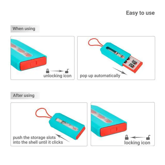 Alt view image 4 of 7 - (NOT FIT SD Card) Switch Game Card Case for 6 Nintendo Games and 12 Micro SD Cards,Switch Card Holder Storage for Nintendo Switch or PS Vita,Water-Resistant Anti-Shock Game Card Box