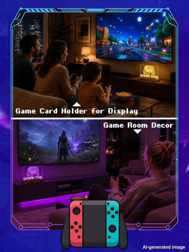 Alt view image 6 of 7 - Game Card Cartridge Holder for Nintendo Games, Games Card Storage Stand with 10 Cards Compatible with Switch 2/ OLED/ Lite/ SD, Game Gifts for Men Boys Gaming Room Decor